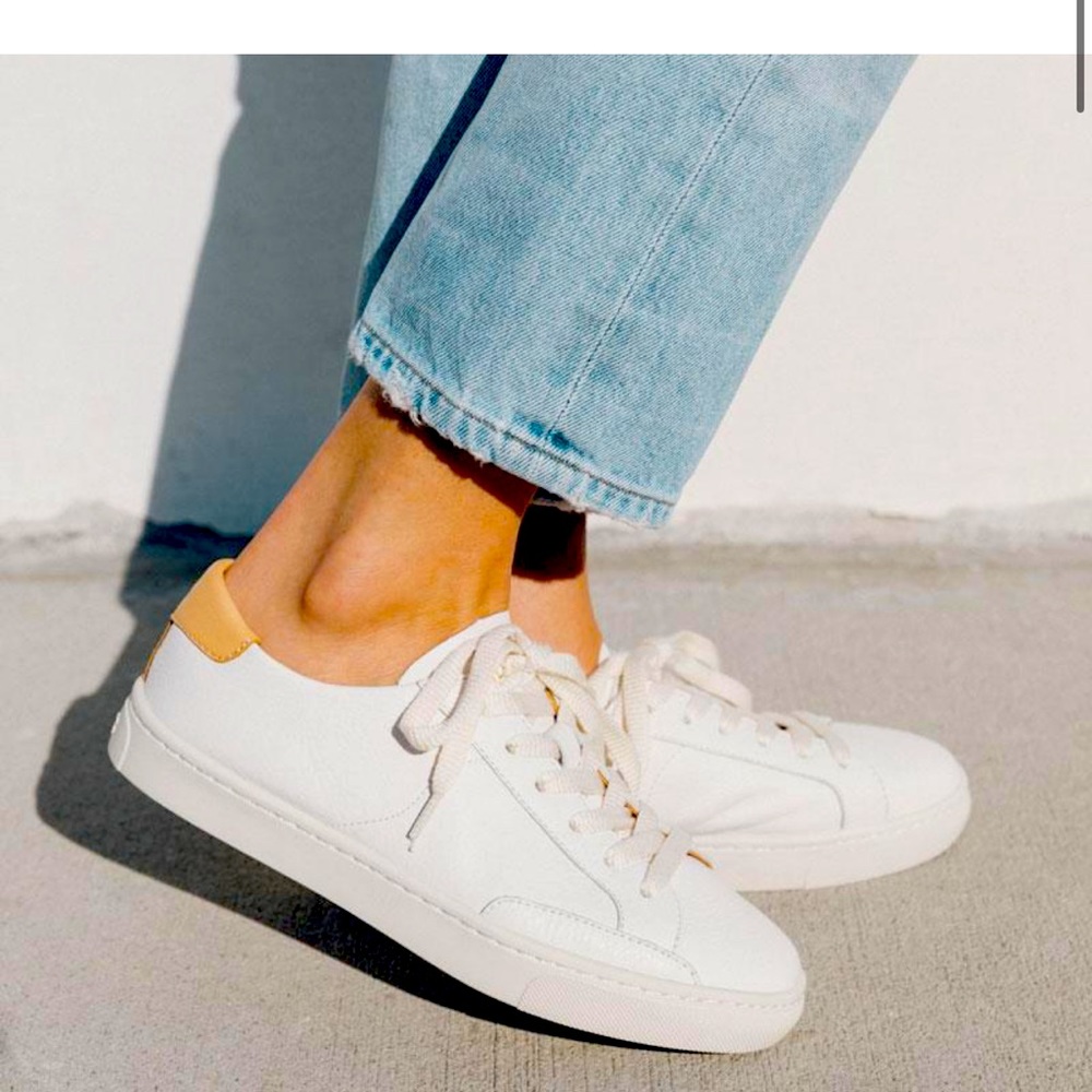 Soludos Ibiza Classic White Leather Sneakers -Sz 7 ( worn once!)